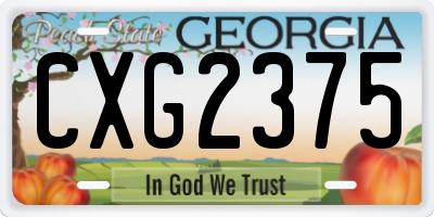 GA license plate CXG2375