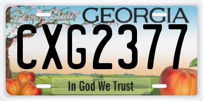 GA license plate CXG2377