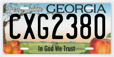 GA license plate CXG2380