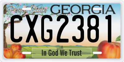 GA license plate CXG2381