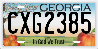 GA license plate CXG2385