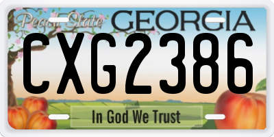 GA license plate CXG2386