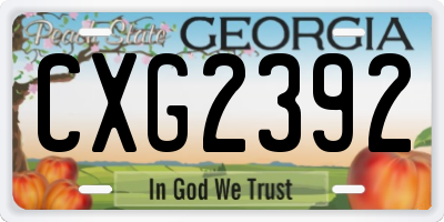GA license plate CXG2392