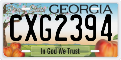 GA license plate CXG2394