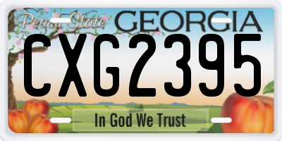 GA license plate CXG2395