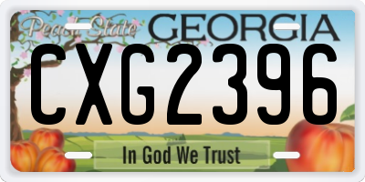 GA license plate CXG2396