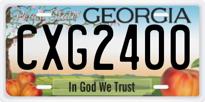 GA license plate CXG2400