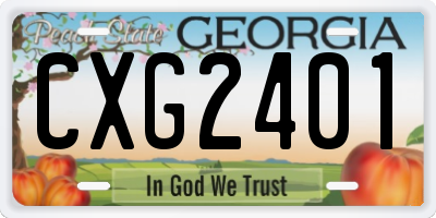 GA license plate CXG2401