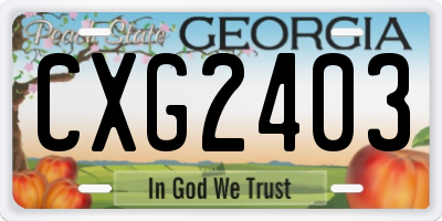 GA license plate CXG2403