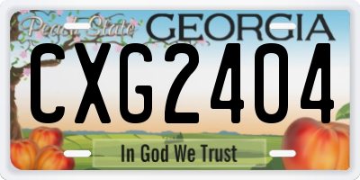 GA license plate CXG2404