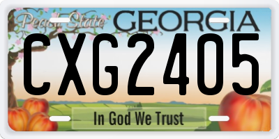 GA license plate CXG2405