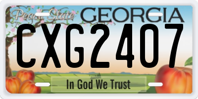 GA license plate CXG2407