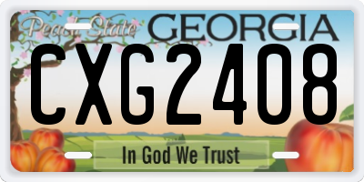 GA license plate CXG2408