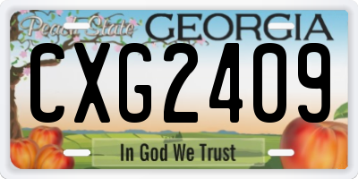 GA license plate CXG2409