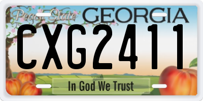 GA license plate CXG2411