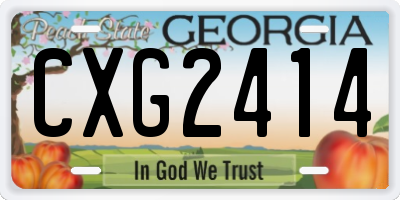 GA license plate CXG2414