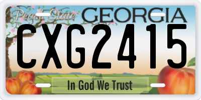 GA license plate CXG2415