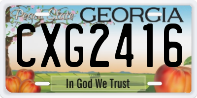 GA license plate CXG2416