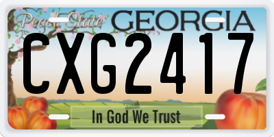 GA license plate CXG2417