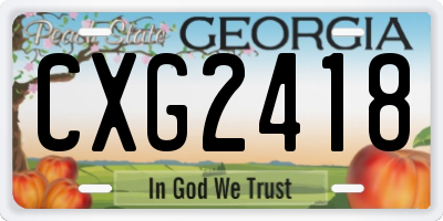 GA license plate CXG2418