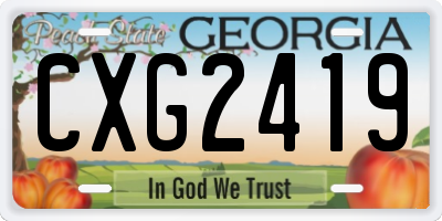 GA license plate CXG2419