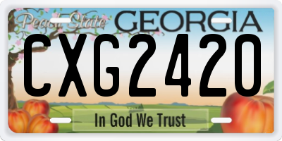 GA license plate CXG2420