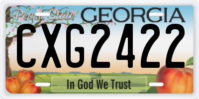 GA license plate CXG2422