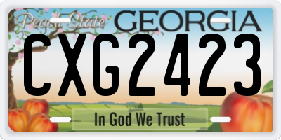 GA license plate CXG2423