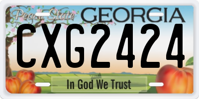 GA license plate CXG2424