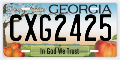 GA license plate CXG2425