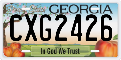 GA license plate CXG2426