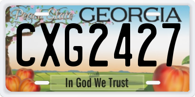 GA license plate CXG2427