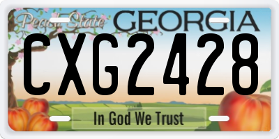 GA license plate CXG2428