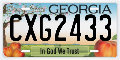 GA license plate CXG2433