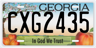 GA license plate CXG2435