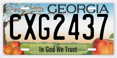GA license plate CXG2437