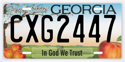 GA license plate CXG2447