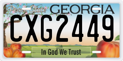 GA license plate CXG2449