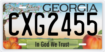 GA license plate CXG2455