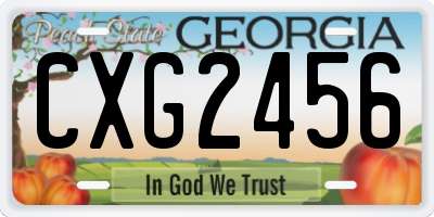 GA license plate CXG2456