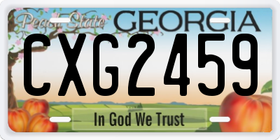 GA license plate CXG2459