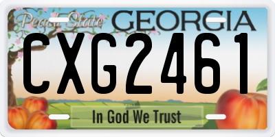 GA license plate CXG2461