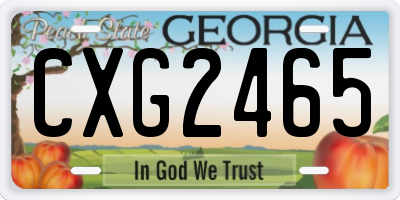 GA license plate CXG2465