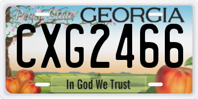 GA license plate CXG2466