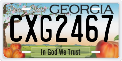 GA license plate CXG2467