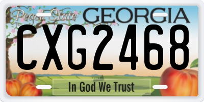 GA license plate CXG2468