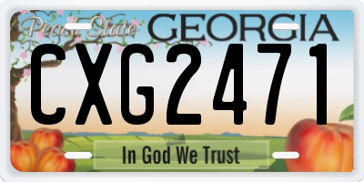 GA license plate CXG2471