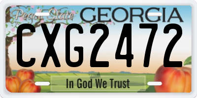 GA license plate CXG2472