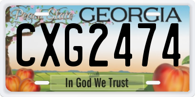 GA license plate CXG2474