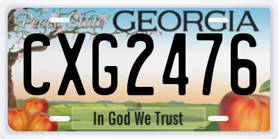 GA license plate CXG2476